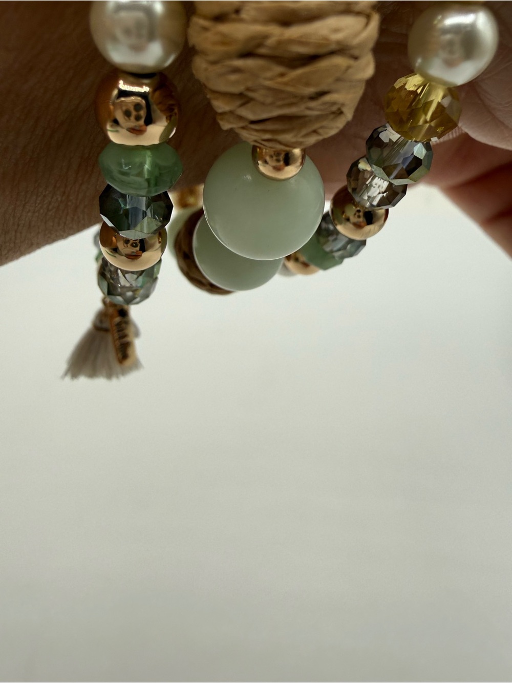 Lonna & Lilly Multi-Strand Beaded Bracelet Set Gold Tone Mint Green Pearl Tassel - Picture 11 of 17
